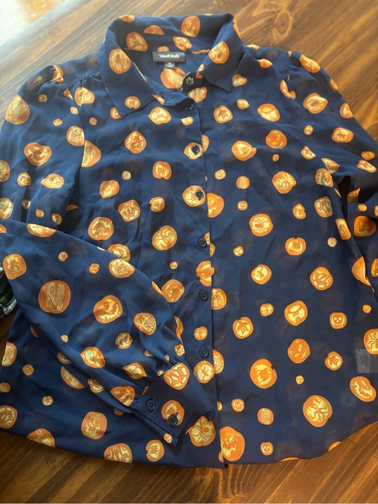Modcloth Tops - ModCloth Blue Pumpkin Halloween Blouse